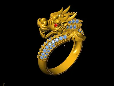 Dragon rings 3D print model purchase
