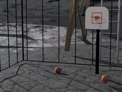 Basketball and Hoop Combo Low-poly 3D model
