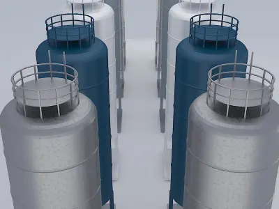 Boiler group of bottles Low-poly 3D model