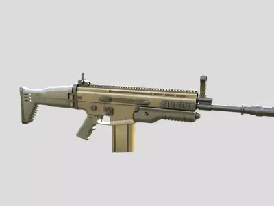 Scar-L-gun model 3d game ready model Low-poly 3D model Low-poly 3D model