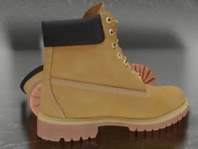 TIMBERLAND 3D SHOES - CAMEL Low-poly 3D model