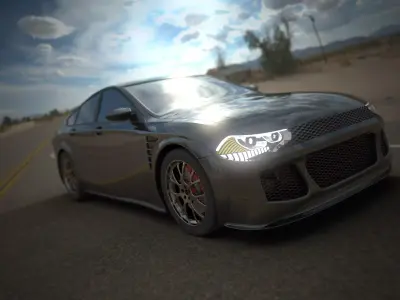 Notchback Sedan Automobile Exterior Design 3D model