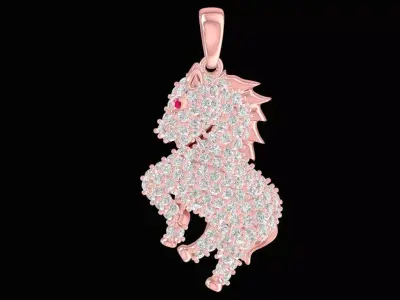 Luxury Diamond Lion Head Pendant for Men  2286 3D print model