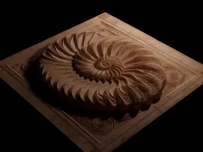 Sea Shell Mystery Sandcasting Bas High Relief CNC 3D print model