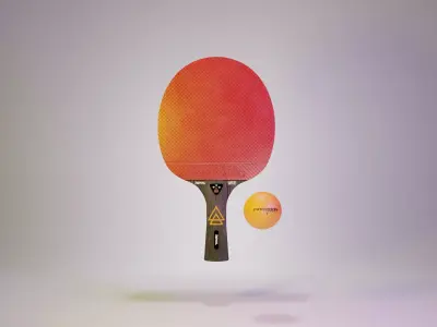 Ping Pong Rackets Low-Poly model Low-poly 3D model