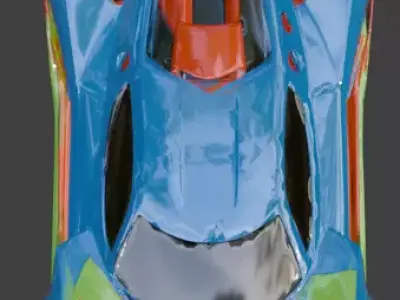 Futuristic Hyper Race Car 3D Model Low-poly 3D model