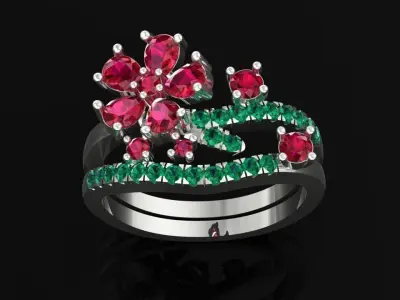 Flower ring Free 3D print model buy