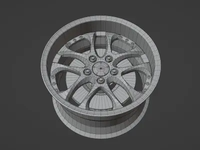 Minerva - 3 Piece Wheels - Game Ready Low-poly 3D model