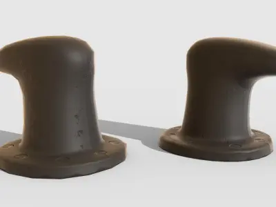 Iron pole ship Low-poly 3D model