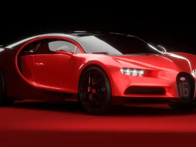 Bugatti Chiron Sport 2021 Red 3D model