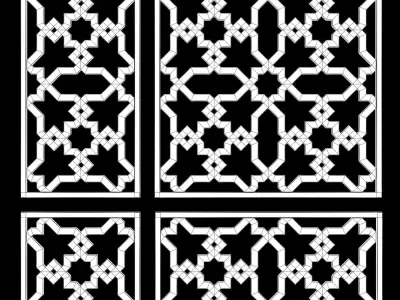 Arabic Islamic pattern decorative gold plaster Free 3D model