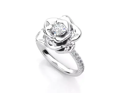 R RA016 Flower ring 3D print model