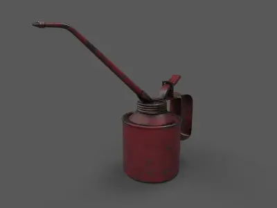 Oilcan Rusty PBR Game Ready Low-poly 3D model Low-poly 3D model