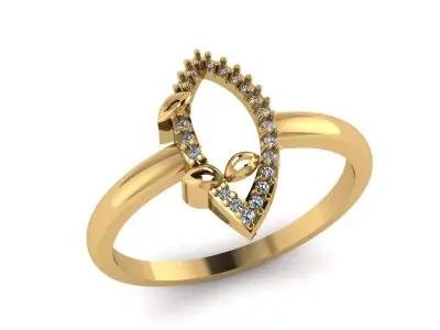 Jewelry Diamond Ring 3D Print Model  3D print model 3