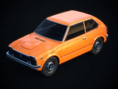 Honda Civic 73 Authentic Car Game Ready Low-poly 3D model