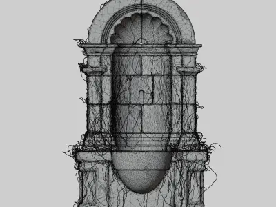 Interior Stone Fountains Low-poly 3D model