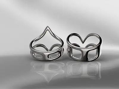 Two lightweight rings  3D print model