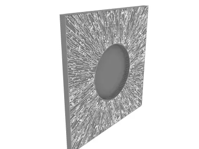 Brabbu huli rectangular brass mirror 3d model 3D model