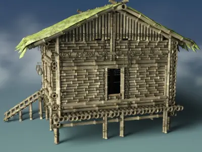 Bamboo Houses  3D model