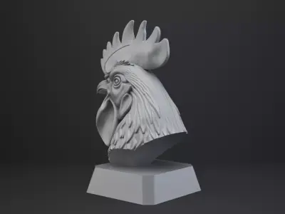 Rooster Bust - Animal Figurine 3D print model