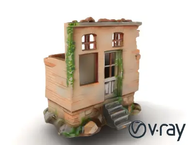 Abandoned House Ruin model pack Low-poly 3D model