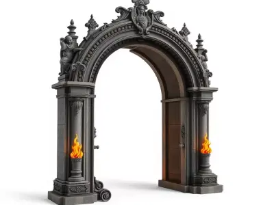 Ornate Stone Archway model pack Low-poly 3D model