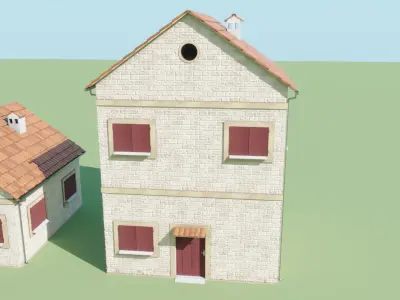 Stylized Low Poly Mediterranean Houses for Unreal Engine Low-poly 3D model