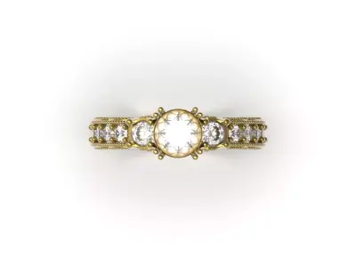 Bridal solitaire wedding STL 3DM 3D 3DS ring model sr0104 3D print model