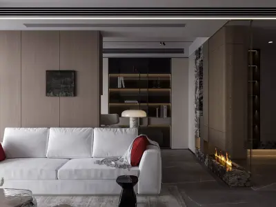 Modern living room  interior scenes  3D model
