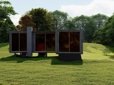 Forest villa-Casa Scene-Modern Villa 3D model