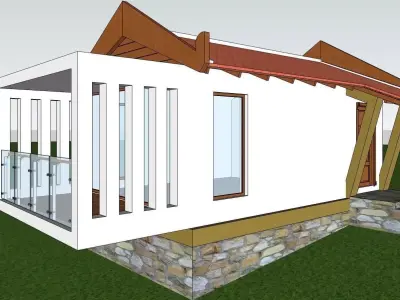 Bungalow on the hill side 3D model