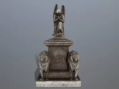 statue 4 of angel Low-poly 3D model