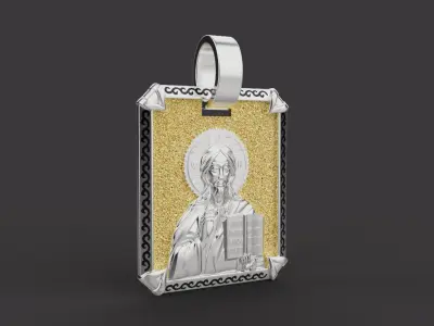 Christ Pantocrator Pendant 30774 3D print model