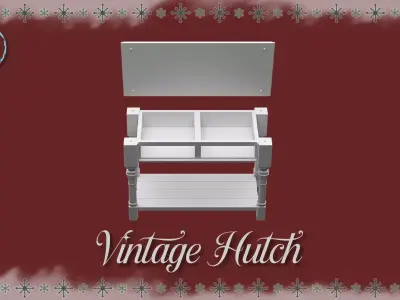 Vintage Hutch Kitchen Dollhouses  Dioramas and Christmas Decor 3D print model