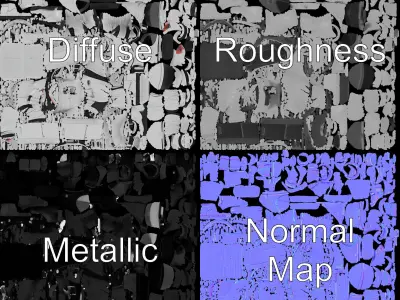 Astronaut Suit D Model Pack Low-poly 3D model