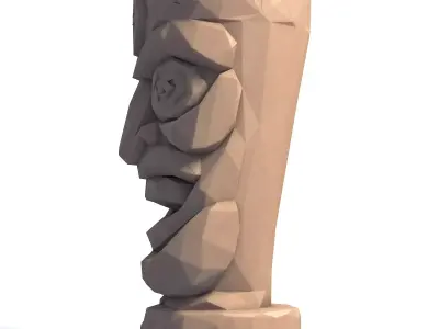 Tiki Totem Stylized Tribal Sculpture for 3D Printing 4 3D print model