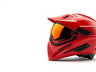 Red Racing Helmet model pack Low-poly 3D model