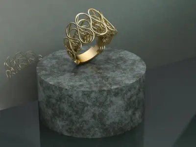 Wired ring R2 Free 3D print model