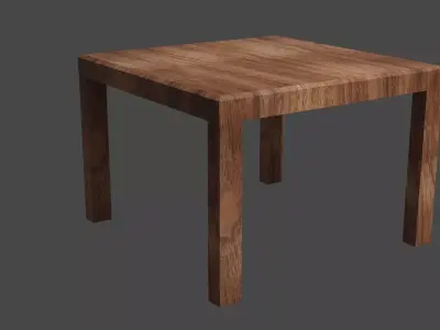 Simple Wooden Table Free 3D model