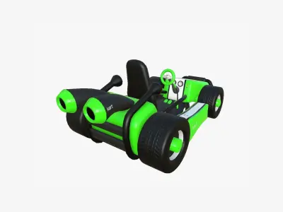 Cartoon Kart I03 Green - Vehicle Racing Design Low-poly 3D model