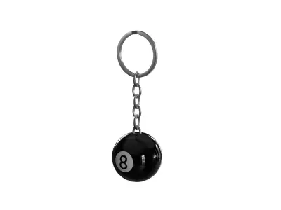 Pool Ball Keychain PBR 3D model