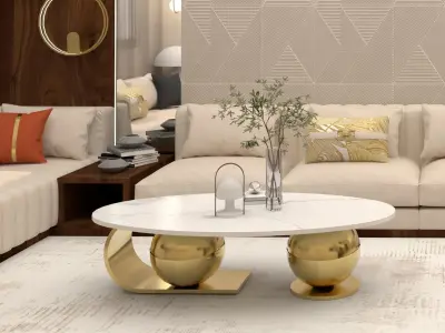 Luxury marble coffee table 3D print model