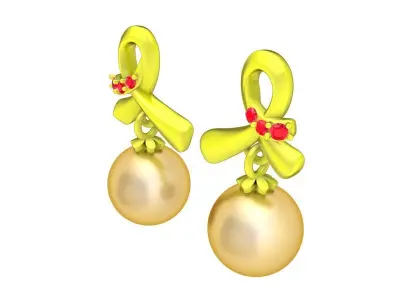 6010 luxury diamond pearl earrings 3D print model