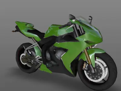 Kawasaki Ninja ZX-6R Sport Bike 3D Model Free Download Bike Free low-poly 3D model