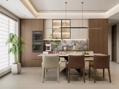 Dining room Dining interior Dining table 37 3D model