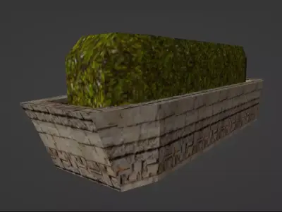 Skylia Sanctuary Concrete Planter Free low-poly 3D model