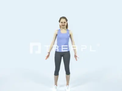 Essence 01F Animated Rigged Sports Teenage Girl Low-poly 3D model