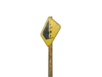 Falling Rocks In Roads Area Warning 3D model