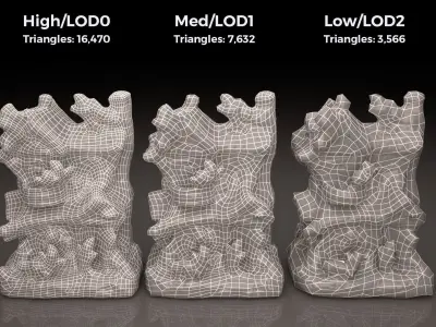 0002-02 Haunted House Low-poly 3D model