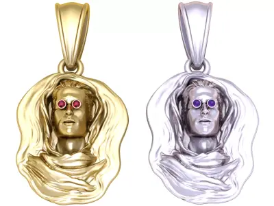 Divine Feminine Face Pendant 3D Printable Model 3D print model